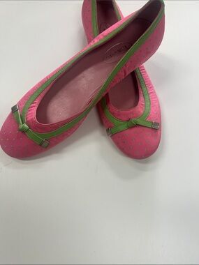 Pink and Green Women's Ballet Flats